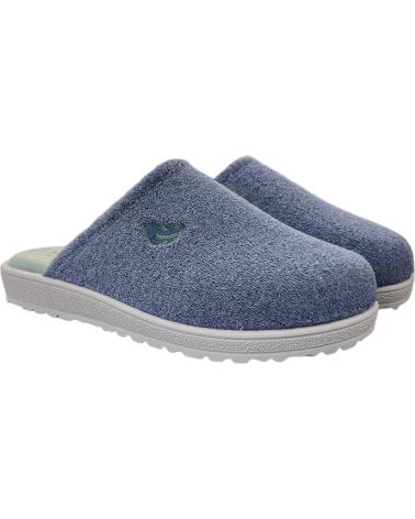 PLUMAFLEX HAUSSCHUHE MODELL 80009 JEANS BLAU MIT GESCHLOSSENER SPITZE AZUL