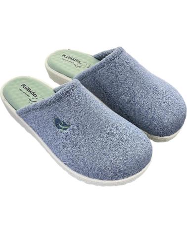PLUMAFLEX HAUSSCHUHE MODELL 80009 JEANS BLAU MIT GESCHLOSSENER SPITZE AZUL