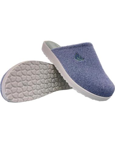 PLUMAFLEX HAUSSCHUHE MODELL 80009 JEANS BLAU MIT GESCHLOSSENER SPITZE AZUL