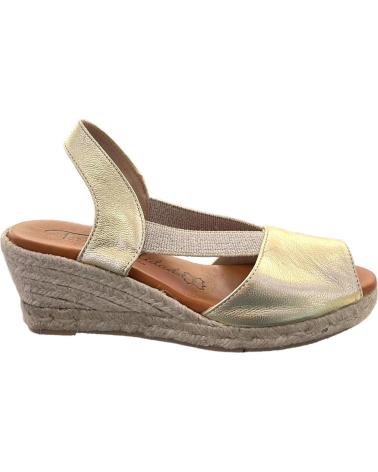 DTORRES TORRES 5024 PLATINUM LAMINATED LEATHER JUTE WEDGE SANDALS VARIOS COLORES