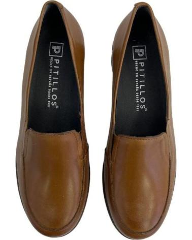 PITILLOS 106 KEIL-MOKASSIN FÜR DAMEN AUS LEDER, VERSCHIEDENE FARBEN MARRóN