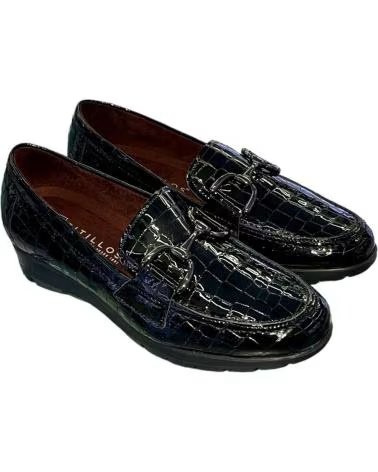 MOCASSINS PITILLOS 080-109 COM FIVELA E ACABAMENTO TEXTURIZADO PRETO NEGRO