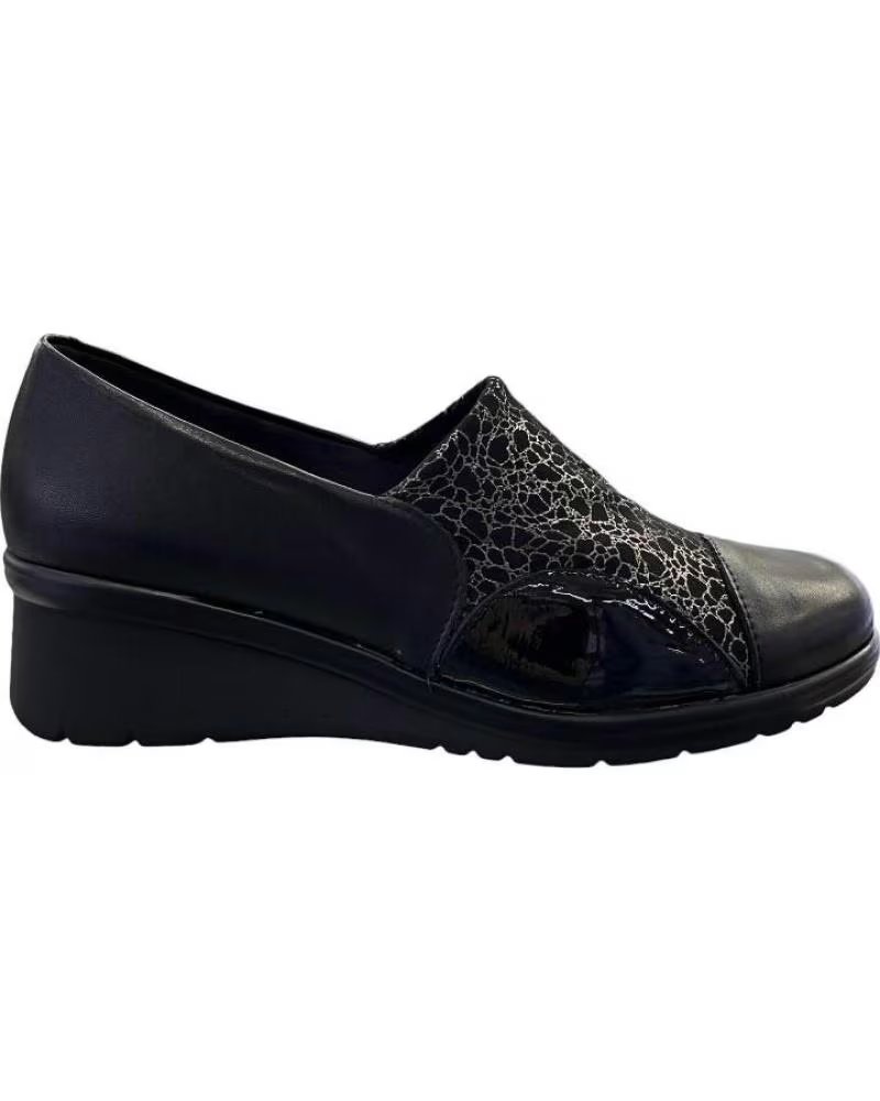 PITILLOS SLIPPER 5322 AUS LEDER UND LYCRA SCHWARZ NEGRO
