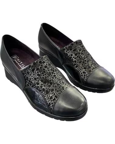 PITILLOS SLIPPER 5322 AUS LEDER UND LYCRA SCHWARZ NEGRO