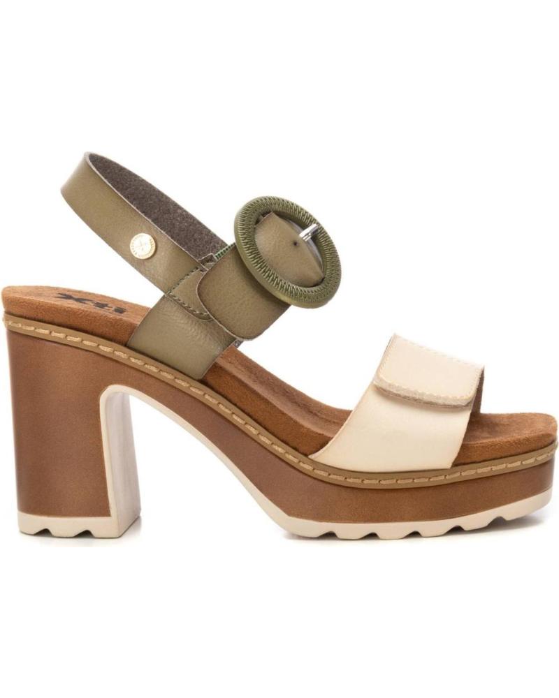 XTI SANDALIA DE TACÓN ANCHO MODELO 144088 KAKI KAKI