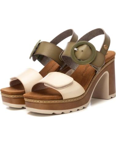 XTI SANDALIA DE TACÓN ANCHO MODELO 144088 KAKI KAKI