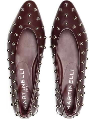MARTINELLI BAILARINA DE PIEL PARA MUJER S009-B479P COLOR BURDEOS ROJO