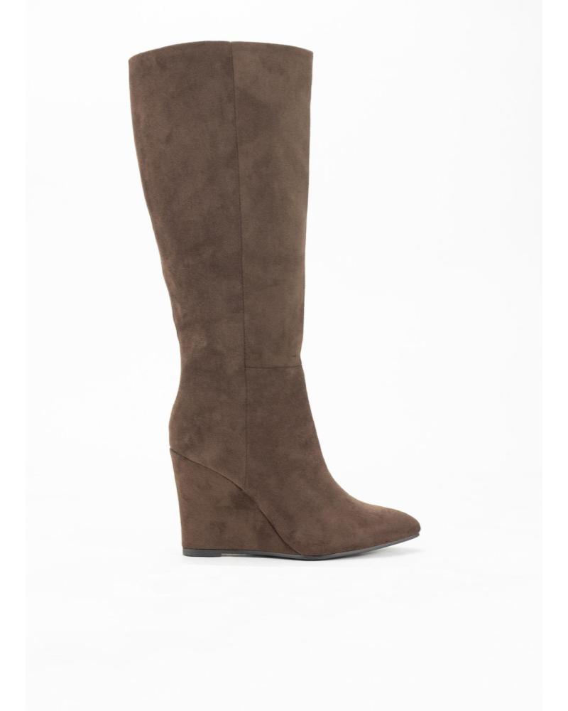 KESLEM 5123 BROWN WEDGE BOOTS MARRON