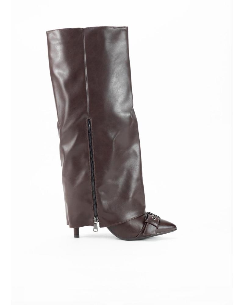 KESLEM 9386 LOW HEEL BOOTS BROWN MARRON