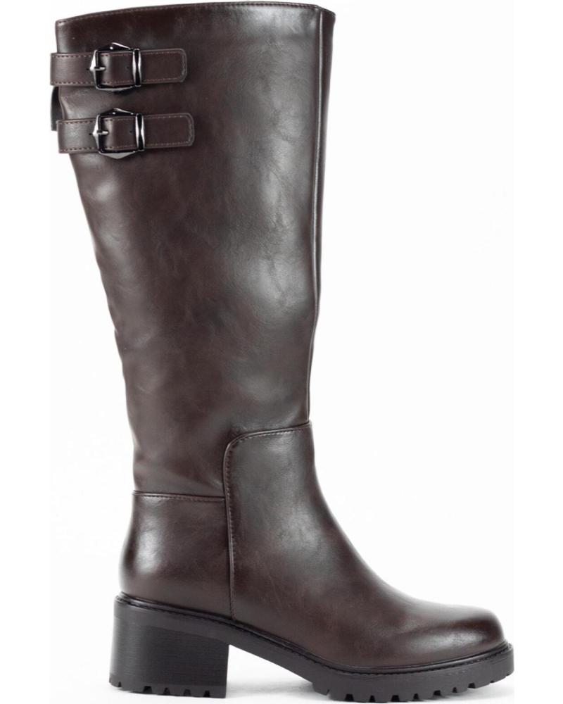 KESLEM 3959 BROWN TALL BOOTS WITH BUCKLES MARRON