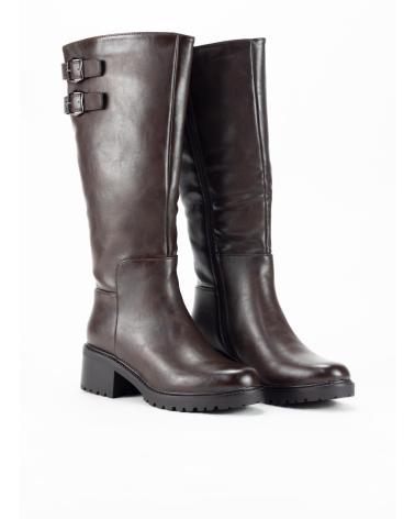 KESLEM 3959 BROWN TALL BOOTS WITH BUCKLES MARRON