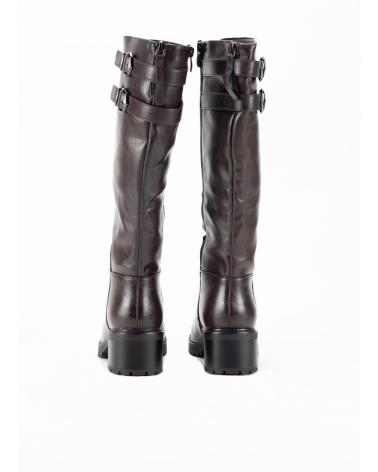 KESLEM 3959 BROWN TALL BOOTS WITH BUCKLES MARRON