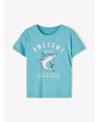 NAME IT T-SHIRT STAMPATA CON DESIGN AVVENTURA BLANCO