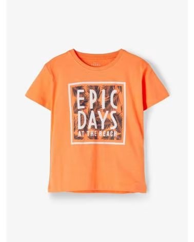 NAME IT T-SHIRT STAMPATA CON DESIGN AVVENTURA BLANCO