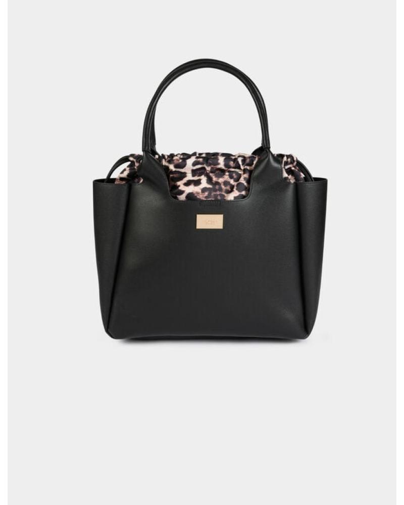 MORGAN 252-2CASTLE SHOPPER-TASCHE SCHWARZ MIT GEMUSTERTEM INNENFUTTER DEFAULT TITLE