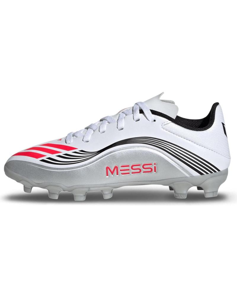 SCARPA DA CALCIO BAMBINO ADIDAS F50 MESSI LEAGUE TERRENO NATURALE SECCO BIANCO BLANCO