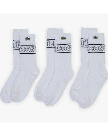 CALZINI SPORTIVI LACOSTE RA5122 BIANCHI (CONFEZIONE DA 3) BLANCO