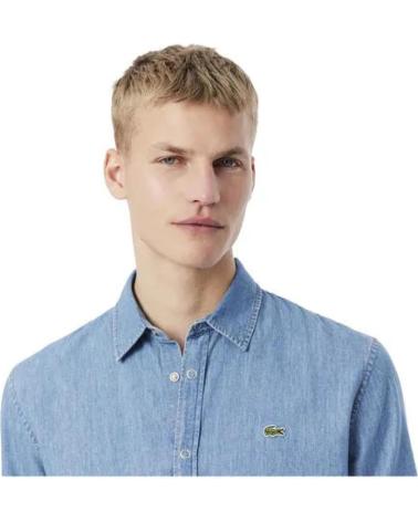 LACOSTE CAMISA DENI CORTE REGULAR CH9084 CELESTE
