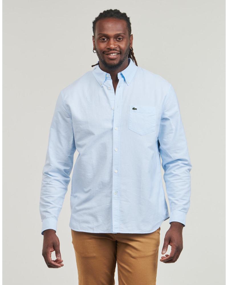 LACOSTE CAMISA OXFORT CORTE REGULAR CH911 AZUL