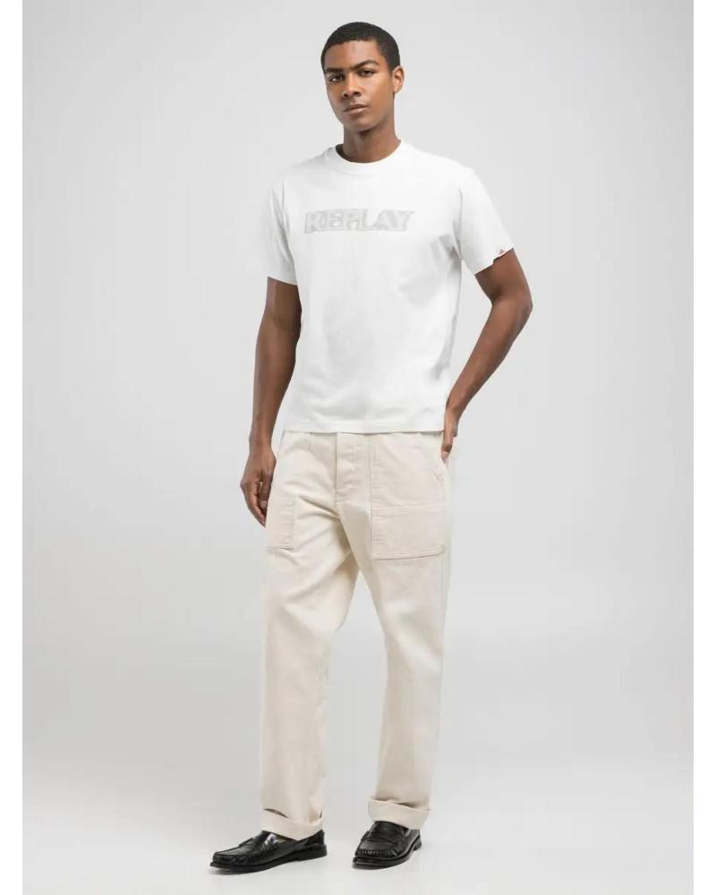 REPLAY CAMISETA HOMBRE LOGO M3059 BLANCO