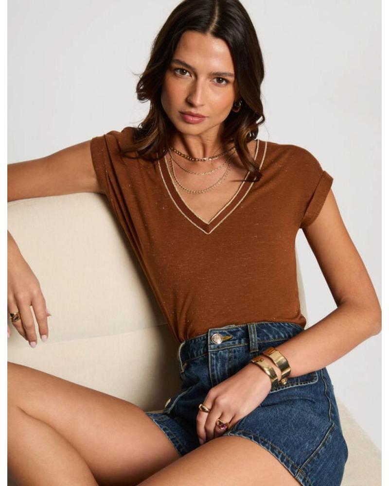 MORGAN CAMISETA MANGA CORTA MUJER 242-DAYA MARRóN