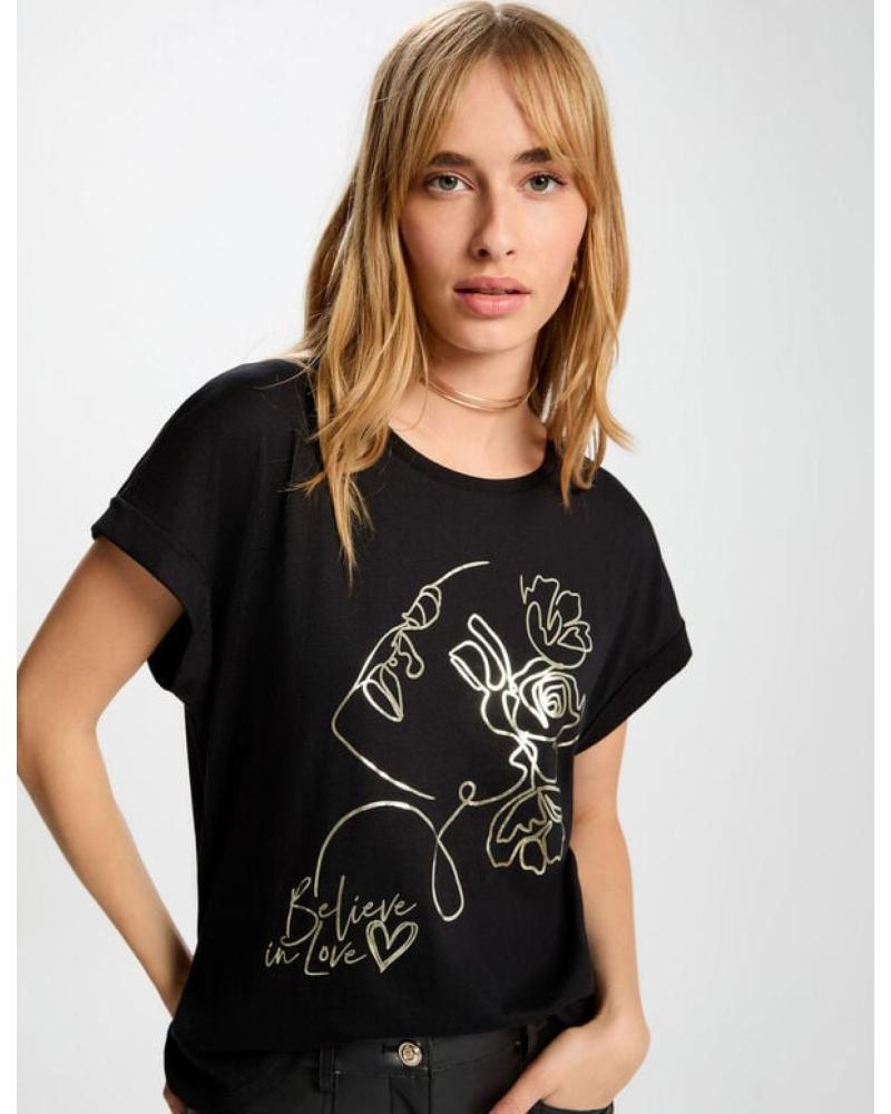 MORGAN CAMISETA MANGA CORTA MUJER 252-DSUCCES NEGRO