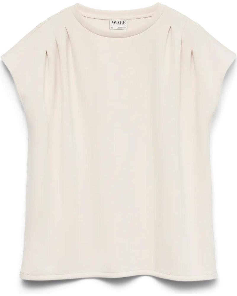 ONLY CAMISETA MUJER MANGA CORTA 10339407 BEIGE