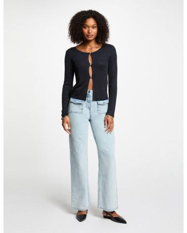 CARDIGAN À MANCHES LONGUES MORGAN MIZOR 252 NOIR NEGRO