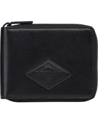 REPLAY LEDERGELDBÖRSE MIT REISSVERSCHLUSS FM53339 SCHWARZ NEGRO
