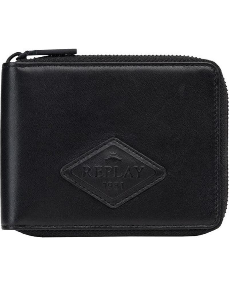 REPLAY LEDERGELDBÖRSE MIT REISSVERSCHLUSS FM53339 SCHWARZ NEGRO