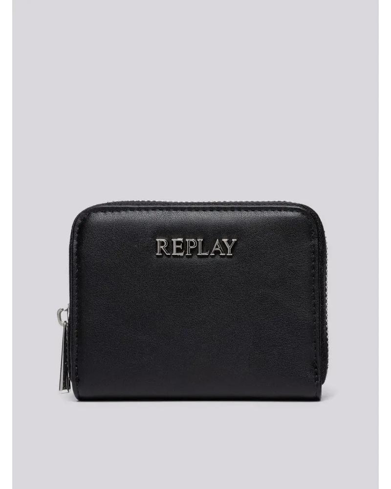 REPLAY KLEINE GELDBÖRSE MIT REISSVERSCHLUSS FW5342 SCHWARZ NEGRO