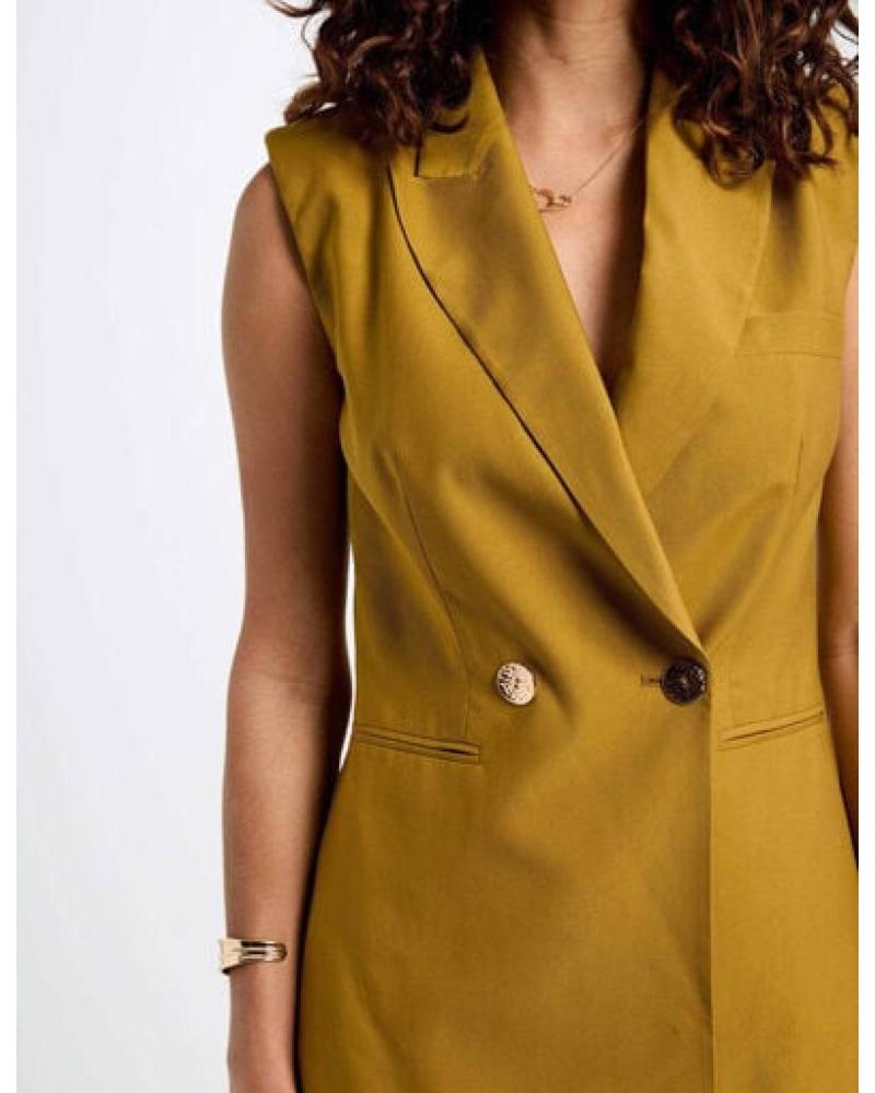 MORGAN CHALECO LARGO 252-VFIJA F CAQUI