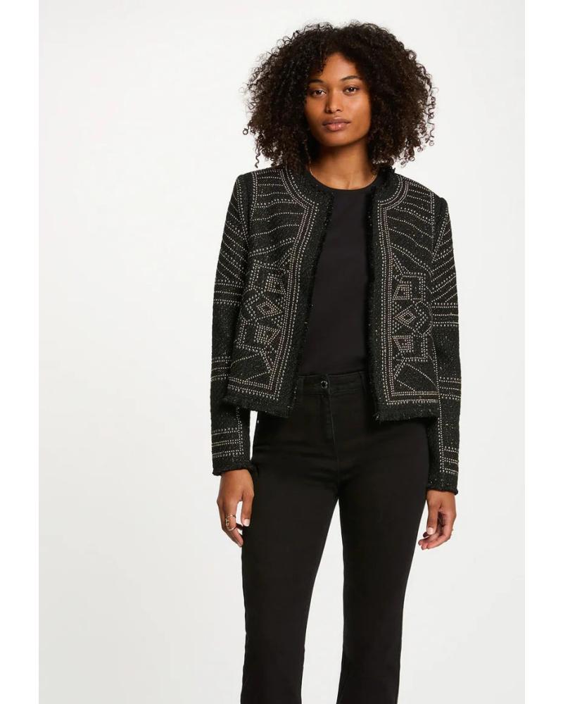 MORGAN CHAQUETA RECTA CON TACHUELAS MUJER 252-VLIKY NEGRO