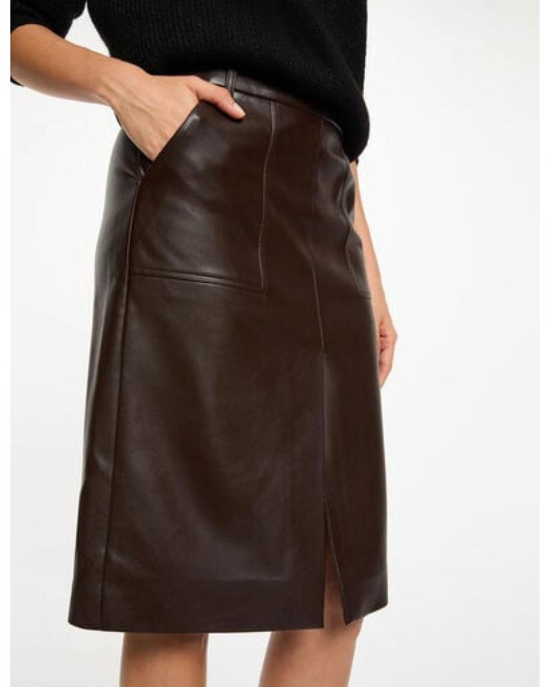 MORGAN FALDA RECTA CUERO SINTETICO 251-JILF MARRóN
