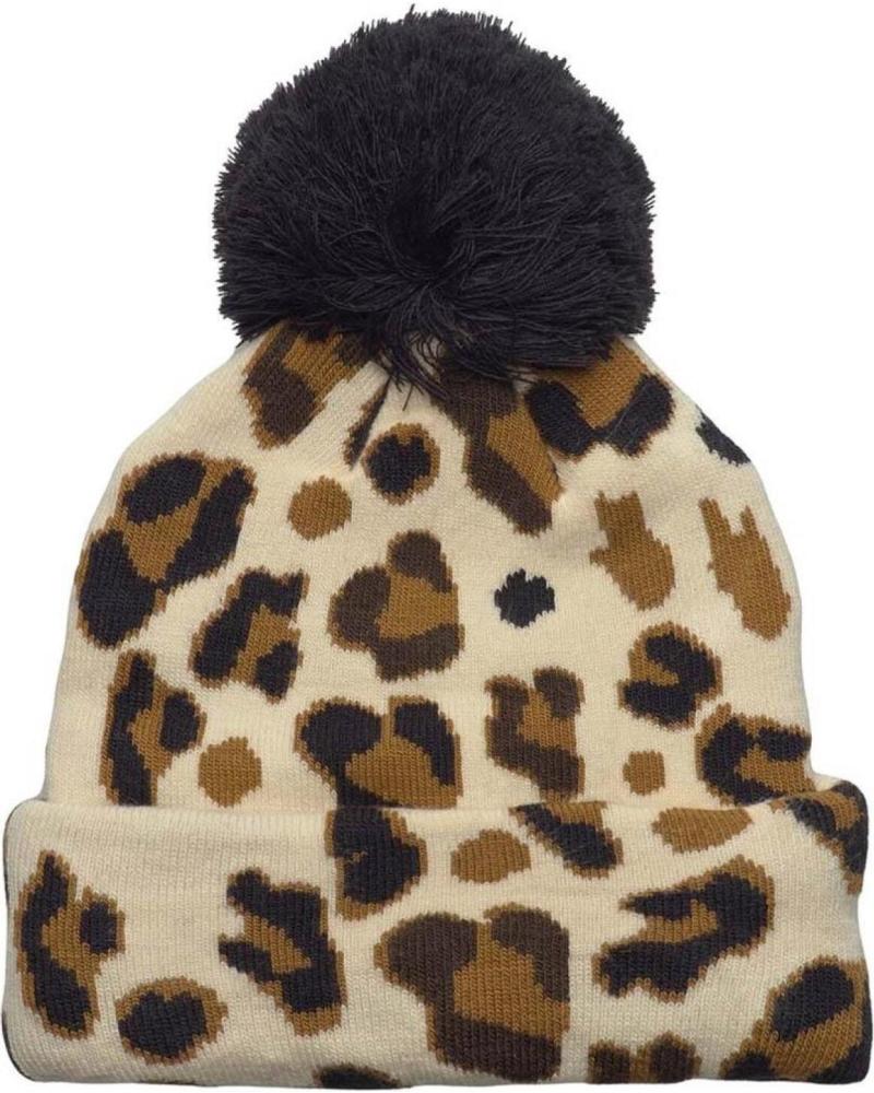 VANS OFF THE WALL MÜTZE VN000J4ZDAB1 MIT BOMMEL, LEOPARDENMUSTER AZUL