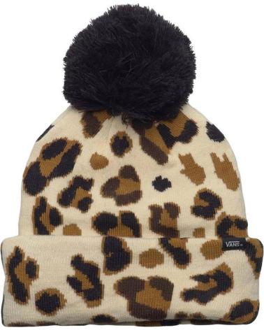 VANS OFF THE WALL MÜTZE VN000J4ZDAB1 MIT BOMMEL, LEOPARDENMUSTER AZUL