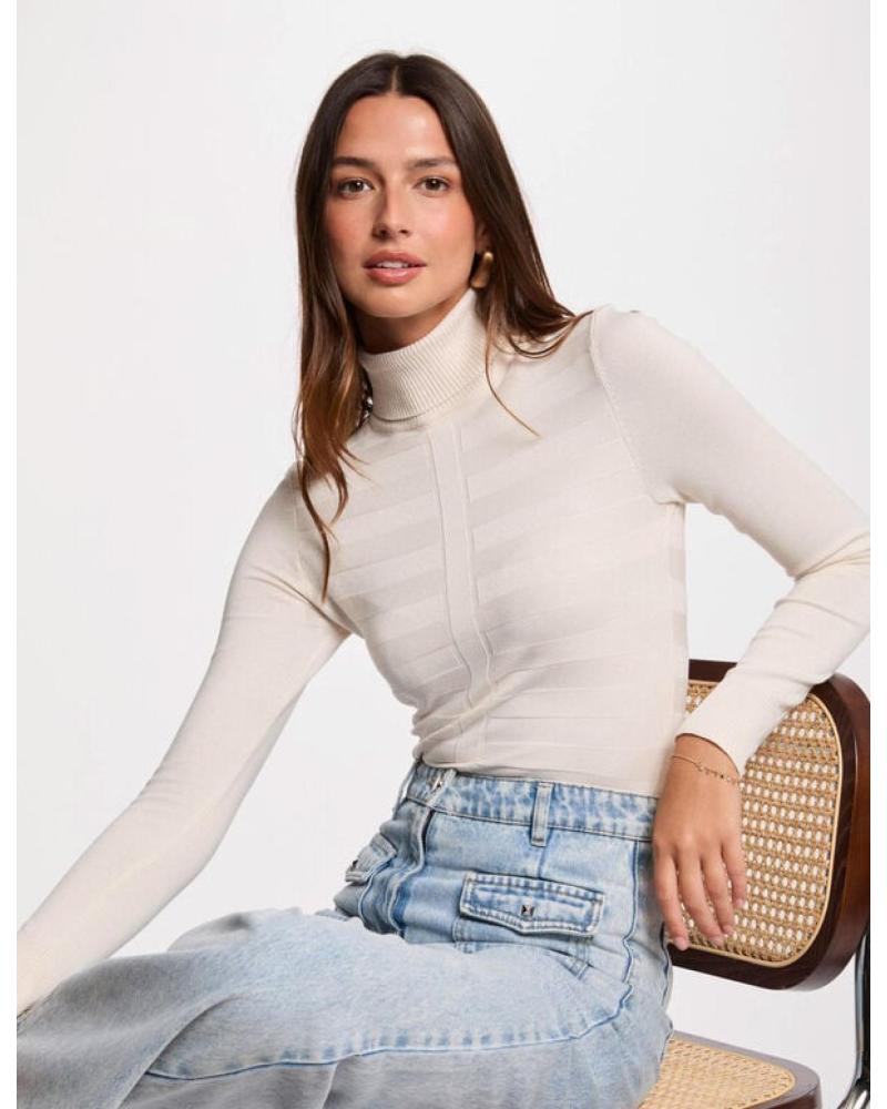 MORGAN PULL COL ROULÉ MENTHYO BEIGE BEIGE
