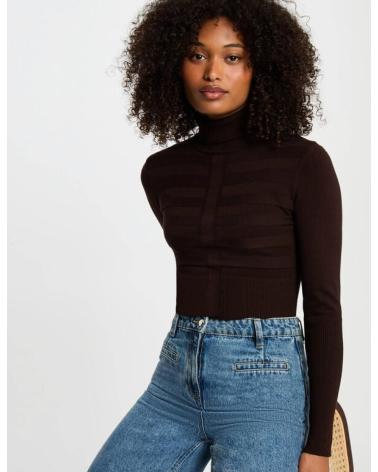 MORGAN PULL COL ROULÉ MENTHYO MARRON MARRóN