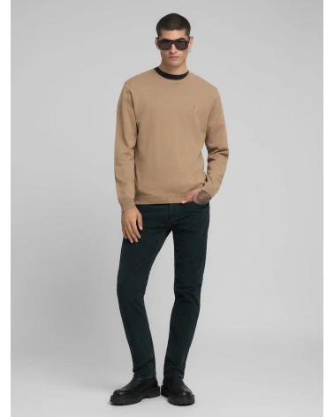 PULL REPLAY UK4851 EN COTON BRODÉ BEIGE BEIGE