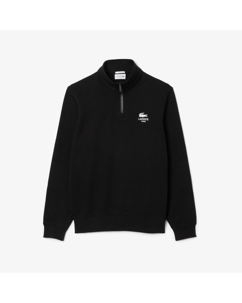 LACOSTE SUDADERA UNISEX CUELLO ALTO Y CREMALLERA SH2735 NEGRO