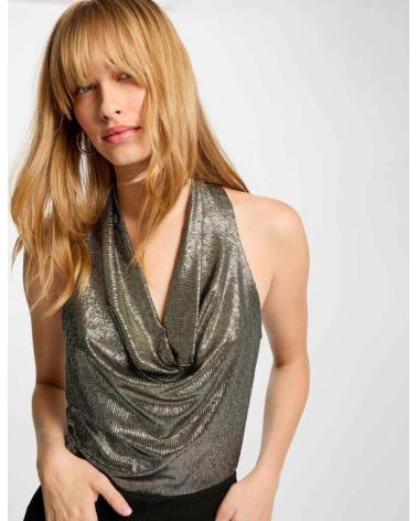 MORGAN TOP CUELLO DRAPEADO 252-DREA DORADO