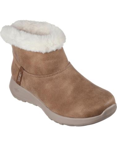 SKECHERS SLIP-INS ON-THE-GO JOY COZY DREAM STIEFELETTEN CAMEL BRAUN MARRON