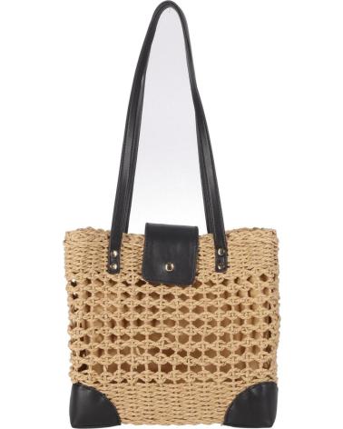 BORSA TOTE CHIKA10 RAFFIA 01 IN RAFIA NERA NEGRO-BLACK