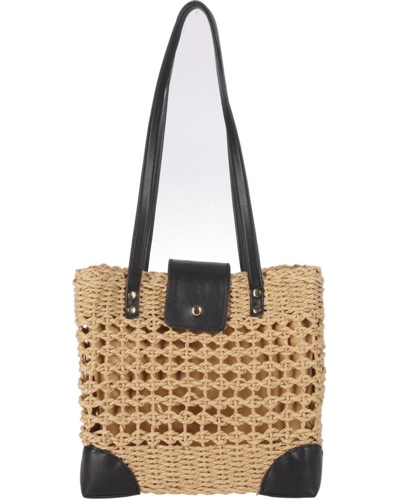 BORSA TOTE CHIKA10 RAFFIA 01 IN RAFIA NERA NEGRO-BLACK
