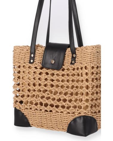 BORSA TOTE CHIKA10 RAFFIA 01 IN RAFIA NERA NEGRO-BLACK