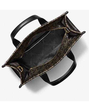 MICHAEL KORS GIGI MONOGRAM BLKGOLD TOTE BAG BLKGOLD