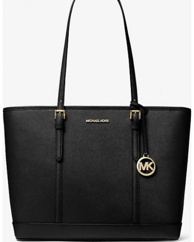 MICHAEL KORS JET SET TRAVEL LARGE BLACK TOTE BAG BLACK