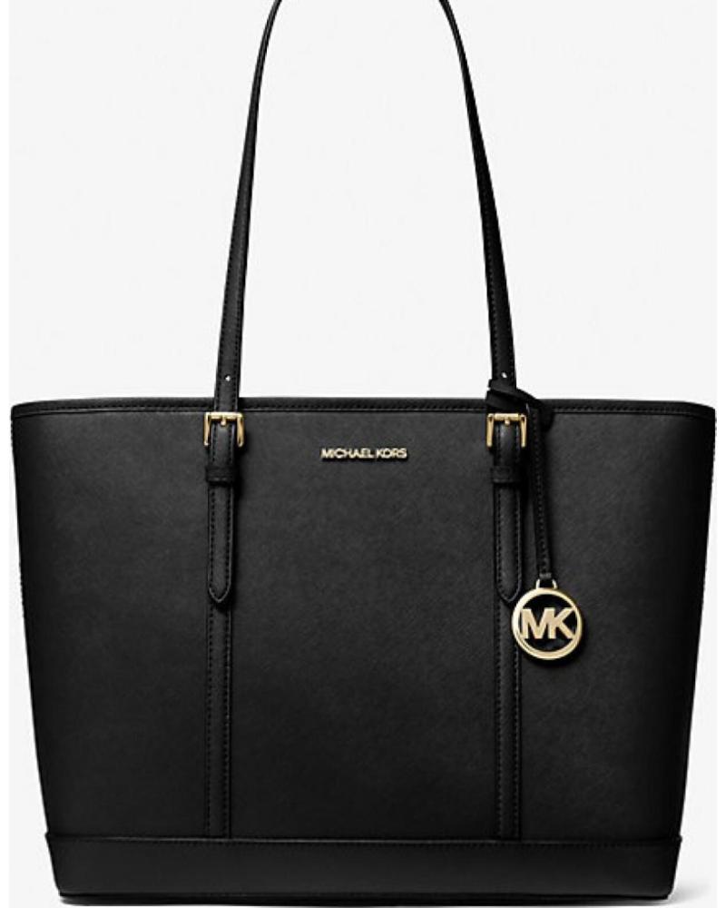 MICHAEL KORS JET SET TRAVEL LARGE BLACK TOTE BAG BLACK