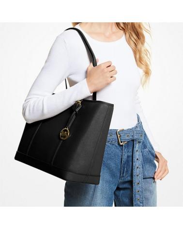 MICHAEL KORS JET SET TRAVEL LARGE BLACK TOTE BAG BLACK