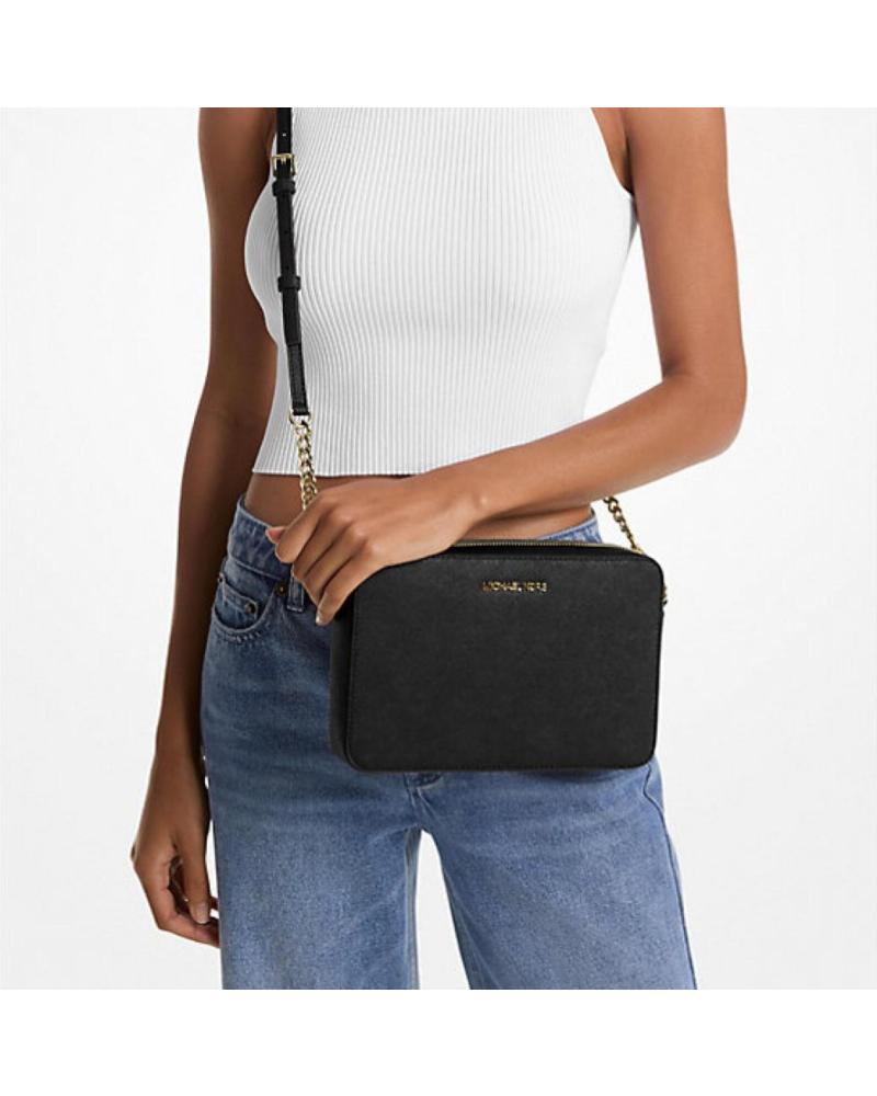 MICHAEL KORS JET SET ITEM CROSSBODY BAG BLACK BLACK